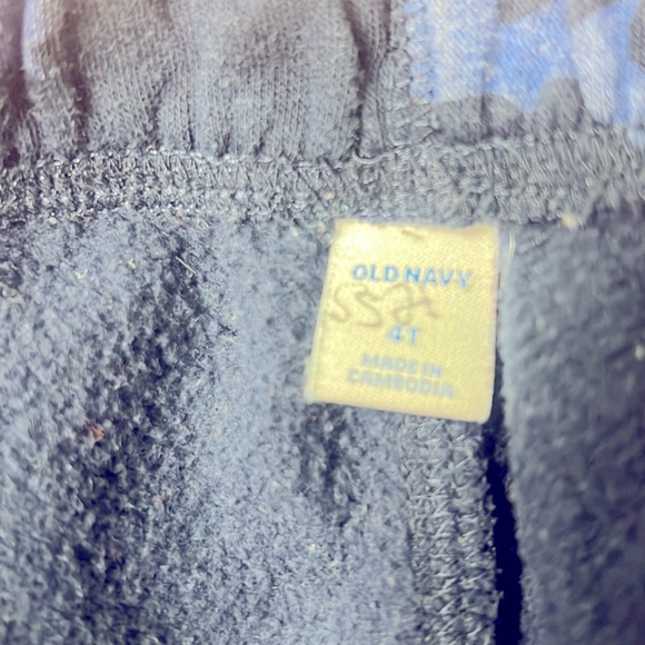Old Navy boys size 4T Navy blue shark joggers with pockets & drawstring, GUC - Picture 3 of 3